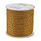 Round String Thread Polyester Cords, with Gold Wire, Dark Goldenrod, 2.5mm, about 21.87 yards(20m)/roll