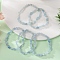 Natural Aquamarine Bead Stretch Bracelets, Tumbled Stone, Nuggets, 2~2-1/4 inch(5.2~5.6cm), Bead: 7~13x6~10mm