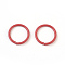 Spray Painted Iron Open Jump Rings, Round, Red, 18 Gauge, 10x1mm, Inner Diameter: 8mm