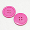 Resin Buttons, Dyed, Flat Round, Hot Pink, 18x3mm, Hole: 2mm, 395pcs/bag