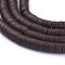 Flat Round Handmade Polymer Clay Bead Spacers, Saddle Brown, 4x1mm, Hole: 1mm, about 380~400pcs/strand, 17.7 inch