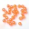 Eco-Friendly Transparent Acrylic Beads, Round, AB Color, Dark Orange, 4mm, Hole: about 1.2mm; about 17000pcs/500g.