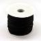 Nylon Satin Rattail Cords, Beading Threads for Bracelet Jewelry Making Chinese Knot Macrame Craft, Black, 1.5mm, about 49.21 yards(45m)/roll