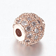 Brass Micro Pave Cubic Zirconia Beads&nbsp;ZIRC-E134-6mm-04-3