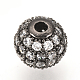 Brass Micro Pave Cubic Zirconia Beads&nbsp;ZIRC-Q013-12mm-142B-3