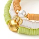3Pcs 3 Styles Polymer Clay Heishi Beads Stretch Bracelets Sets&nbsp;BJEW-JB05920-2