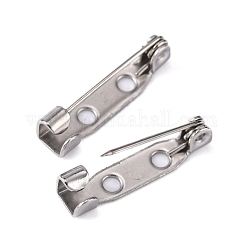 Tarnish Resistant 304 Stainless Steel Pin Brooch Back Bar Findings, Stainless Steel Color, 19x5x5mm, Pin: 0.8mm