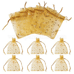 30Pcs Gold Stamping Moon Star Organza Drawstring Gift Bags&nbsp;ABAG-TA0002-21C
