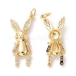 Brass Micro Pave Clear Cubic Zirconia Pendants&nbsp;ZIRC-Z018-22G