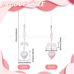 4Pcs 2 Colors Alloy with Acrylic Keychain&nbsp;AJEW-GL0002-69