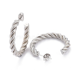 Tarnish Resistant 201 Stainless Steel Half Hoop Earrings&nbsp;EJEW-F257-06P