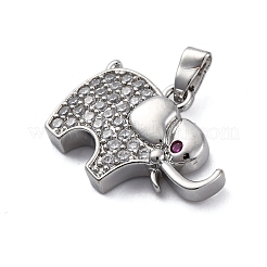 Brass Micro Pave Cubic Zirconia Pendants&nbsp;KK-V009-29G