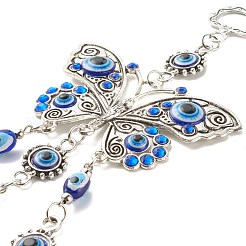 Alloy & Glass Turkish Blue Evil Eye Pendant Decoration&nbsp;HJEW-I008-02AS