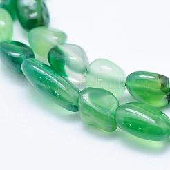 Natural Dyed & Heated Green Agate Beads Strands&nbsp;G-K203-41