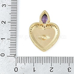 Rack Plating Brass Micro Pave Cubic Zirconia Pendants&nbsp;KK-R165-02G