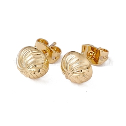 Rack Plating Brass Half Round with Vortex Stud Earrings for Women&nbsp;EJEW-F294-02G