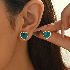 Stainless Steel Heart Stud Earrings&nbsp;ZQ8319-4