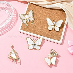 5Pcs 5 Styles Butterfly Alloy Rhinestone Brooches&nbsp;JEWB-CJ0001-33