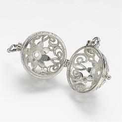 Brass Cage Pendants&nbsp;KK-D528-03P