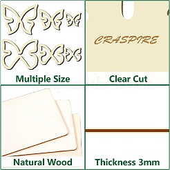 6Pcs 3 Style Wood Hoop Rings Macrame for DIY Craft Making&nbsp;DIY-WH0545-002