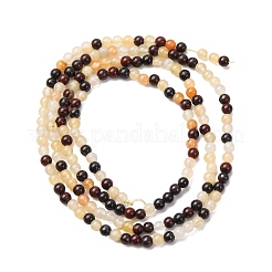 Natural Red Bloodstone and Yellow Jade Beads Strands&nbsp;G-Z116-A17-2mm