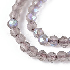 AB Color Plated Natural Ice Obsidian Beads Strands&nbsp;G-T144-A07-06