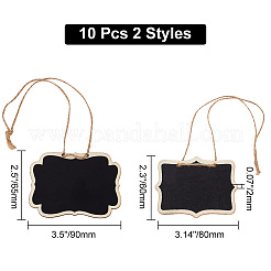 10Pcs 2 Style Blank Wooden Mini Chalkboard Signs&nbsp;AJEW-DR0001-18