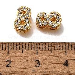 Rack Plating Number Brass Micro Pave Clear Cubic Zirconia Silde Charms&nbsp;KK-A231-13I