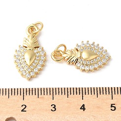 Brass Micro Pave Clear Cubic Zirconia Pendants&nbsp;ZIRC-I071-06G