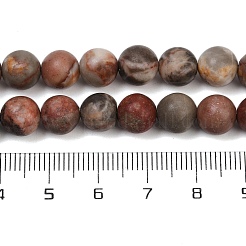 Natural Dendritic Jasper Beads Strands&nbsp;G-F591-24-8mm