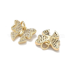 Brass Micro Pave Cubic Zirconia Pendants&nbsp;KK-D235-19G-05