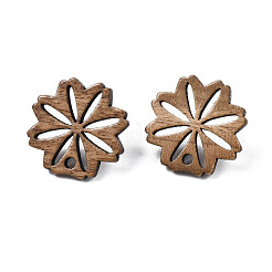 Walnut Wood Stud Earring Findings&nbsp;MAK-T009-01