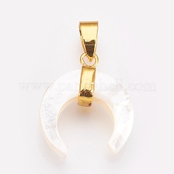 Natural White Shell Mother of Pearl Shell Pendants&nbsp;KK-G346-01A