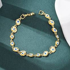 Brass Link Chain Bracelets for Women&nbsp;BJEW-D387-03G-02