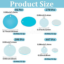 50G 4 Styles Ornament Accessories PVC Paillette/Sequins Pendants&nbsp;PVC-CY0001-02B