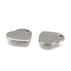 Tarnish Resistant 304 Stainless Steel Stamping Blank Tag Flat Heart Charms Pendants&nbsp;STAS-Q171-01