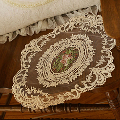 2Pcs Embroidered Vintage Polyester Lace Table Mat&nbsp;AJEW-CN0005-09A-01