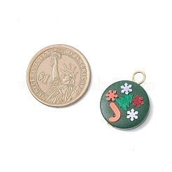 Natural Pear Wood with Plastic Sequins Pendants&nbsp;PALLOY-JF04495