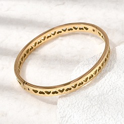 Hollow 304 Stainless Steel Hinged Bangles for Women&nbsp;BJEW-H644-06G