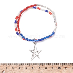 Double Layer Alloy Star Charm Bracelets&nbsp;BJEW-MZ00337