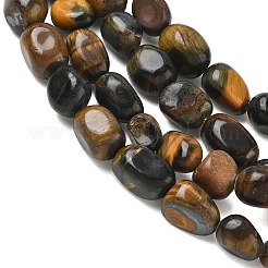 Dyed Natural Yellow and Blue Tiger Eye Beads Strands&nbsp;G-C286-A11