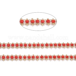 Brass Handmade Faceted Glass Beaded Chains&nbsp;CHC-F012-04A