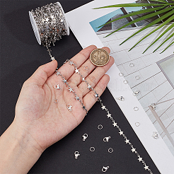 DIY Star 304 Stainless Steel Bar Link Chains Necklaces/Bracelets Making Kits&nbsp;DIY-BBC0002-36