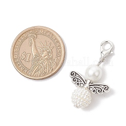 50Pcs Acrylic Imitation Pearl & Glass Pearl Angel Pendant Decorations&nbsp;HJEW-JM03480-03