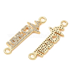 SHEGRACE Brass Micro Pave Clear Cubic Zirconia Connector Charms&nbsp;XGRQ3D931-494G