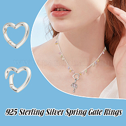 2Pcs 925 Sterling Silver Spring Gate Rings&nbsp;STER-PH0004-05