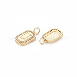 Brass Micro Pave Clear Cubic Zirconia Pendants&nbsp;KK-S356-767U