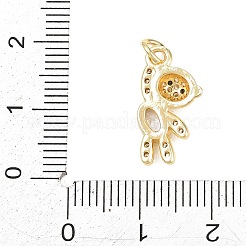 Brass Micro Pave Cubic Zirconia Pendants&nbsp;KK-D258-12G