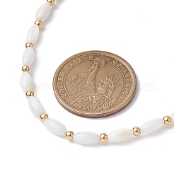 Natural Shell Oval Beaded Necklaces&nbsp;NJEW-JN04626
