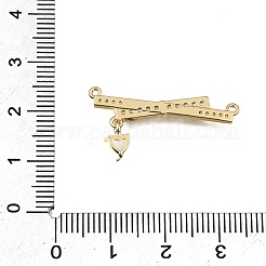 Brass Micro Pave Clear Cubic Zirconia Connector Charms&nbsp;CU-CBA3569-04G-C